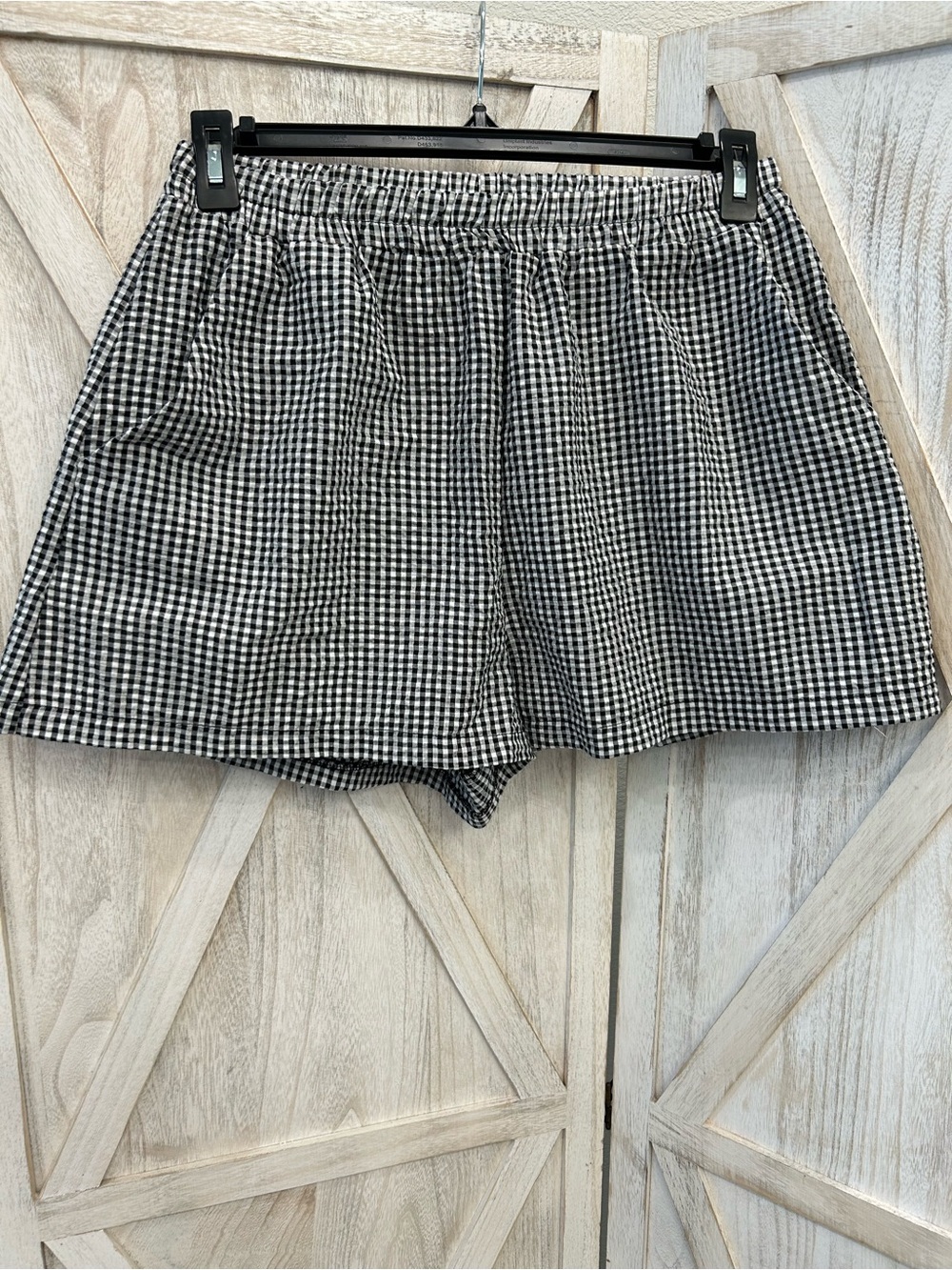 HYFVE Black and White Gingham High Waist Shorts